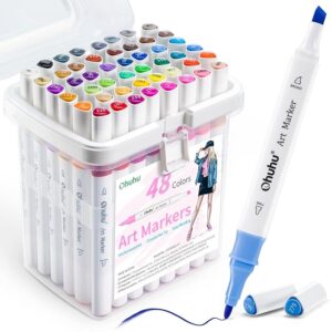 ohuhu alcohol markers 48 colors dual tip art marker set