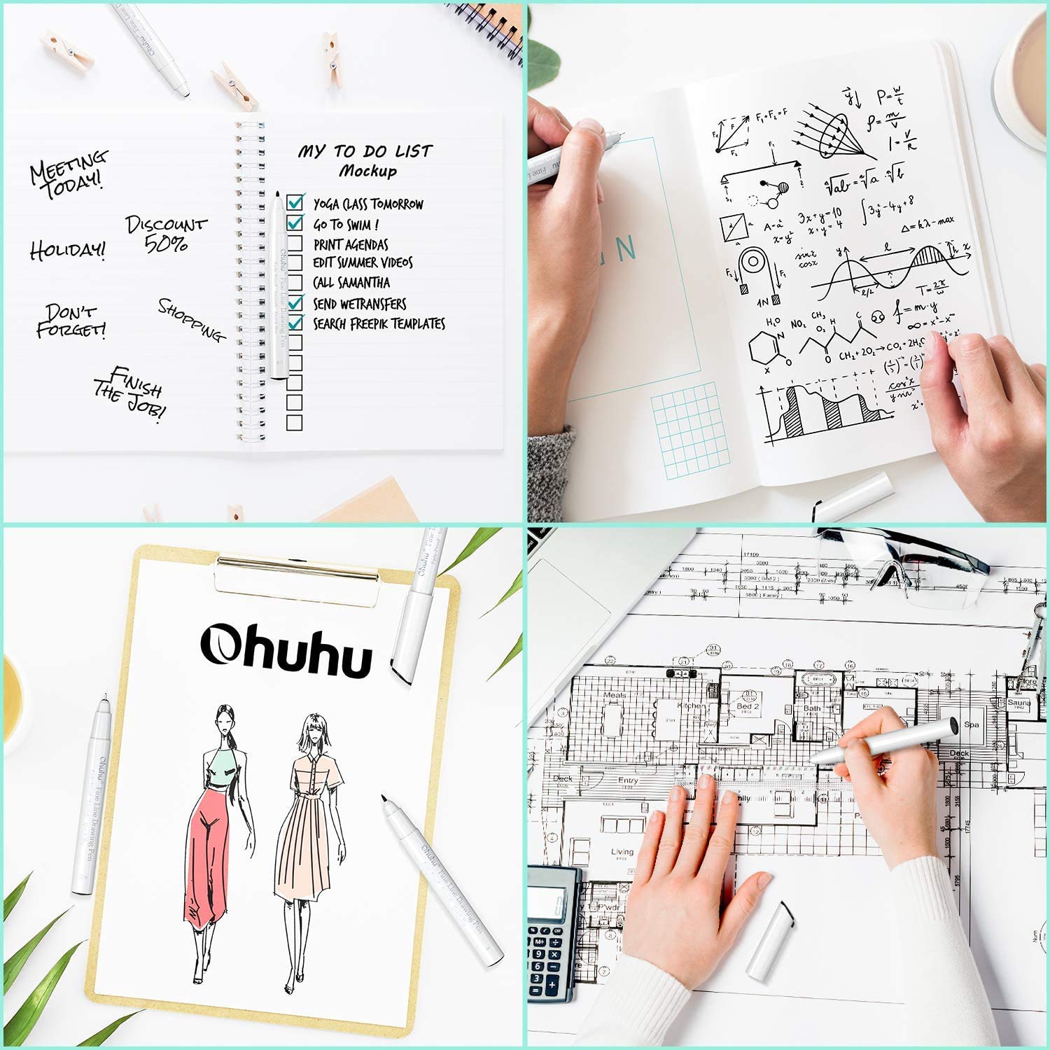 ohuhu fineliner drawing pens – 8 assorted tips | waterproof black ink ohuhu fineliner drawing pens – 8 assorted tips | waterproof black ink