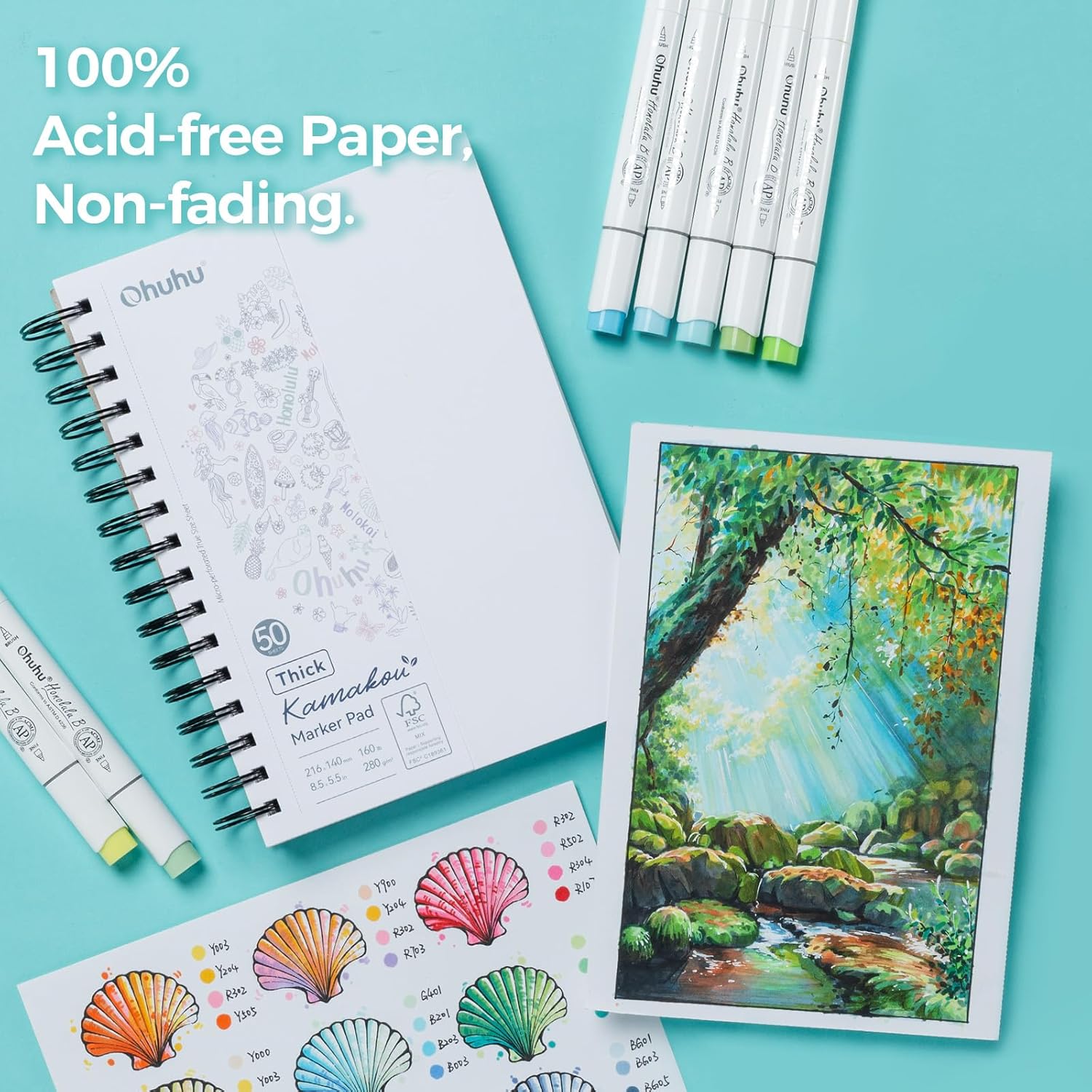 ohuhu bleedproof marker pad – premium drawing paper for alcohol markers ohuhu bleedproof marker pad – premium drawing paper for alcohol markers