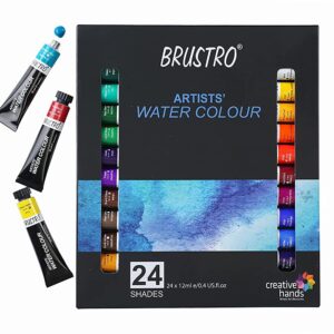 brustro artists' watercolour set of 24 colours x 12ml tubes